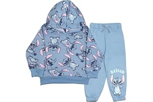 Disney Minnie Mouse and Lilo & Stitch Girls 2-Piece Set - Pullover Hoodie & Jogger Pants 2-Pack Bundle Set
