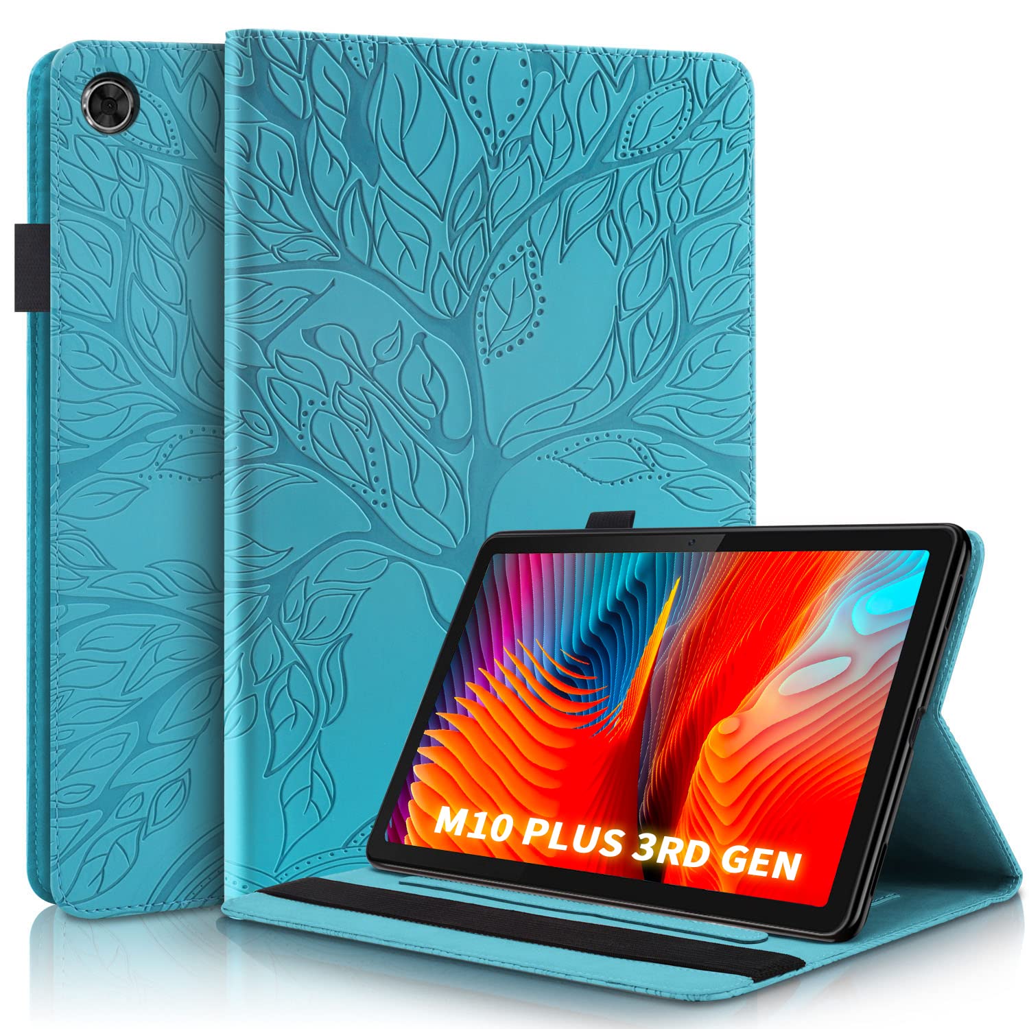 Succtopy Case Lenovo Tab M10 Plus 3rd Gen 10.6 Inch 2022,Folio Flip PU Leather Cover with Pen Holder,Protective Tablet Case with Stand Function Lenovo Tab M10 plus 10.6" 3rd Gen TB125/TB128,Blue