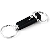 KEY-BAK Quick Release Side Slide, Pull Apart Key Accessory with 2 Split Rings and Black Finish