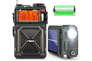 GREADIO Portable AM FM WB Shortwave Radios with Best Reception,AM/FM/WB/SW Portable Radio with Bluetooth 5.4,White