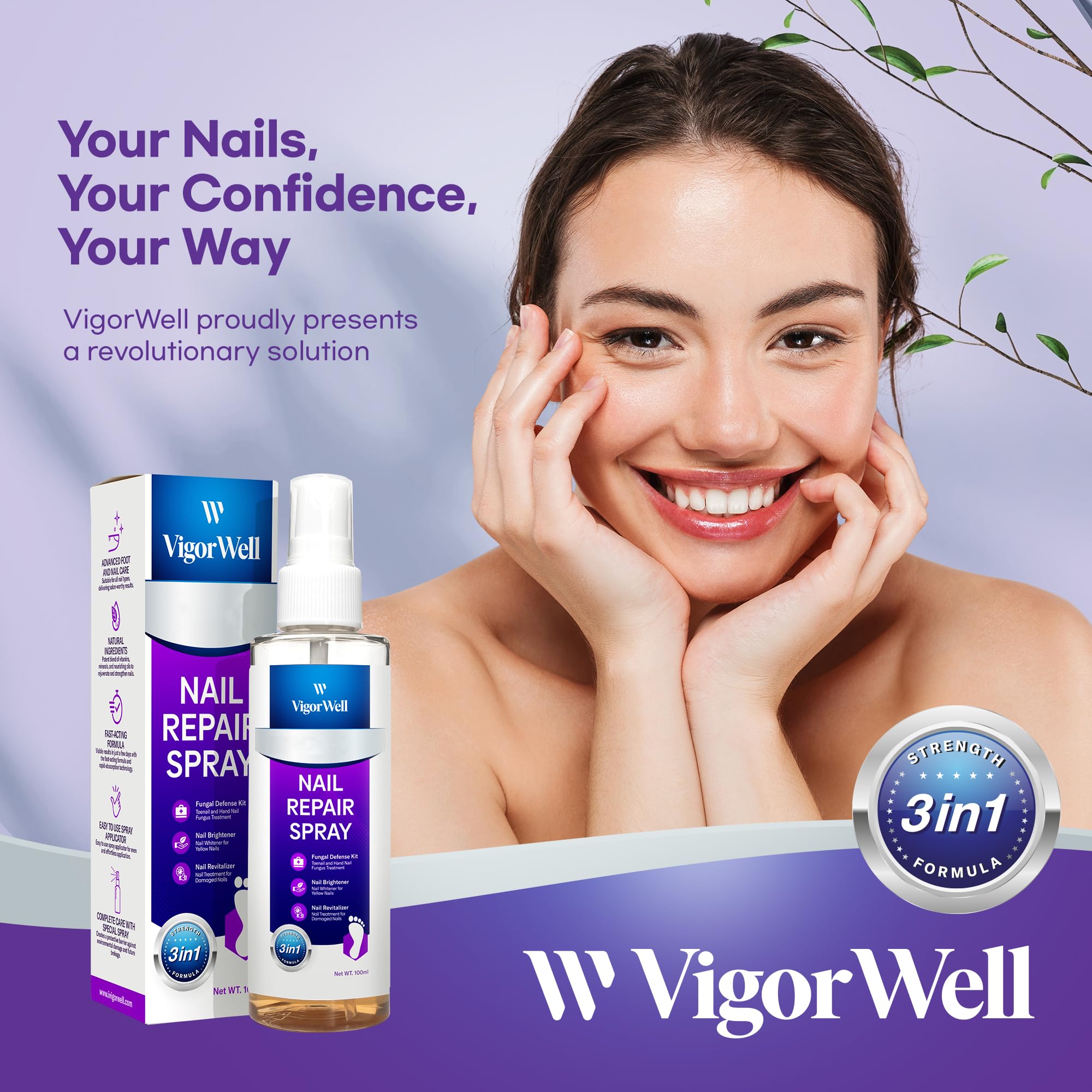 Nail Fungus Treatment For Toenail Spray - 3-In-1 Toe Nail Fungus Treatment Extra Strengt - Toenail Fungus Treatment Renews and Strengthens Nails (100ml) - Image 5