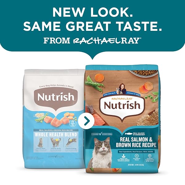 NUTRISH RACHAEL RAY DRY CAT FOOD REAL SALMON & BROWN RICE RECIPE, 14 LB. BAG