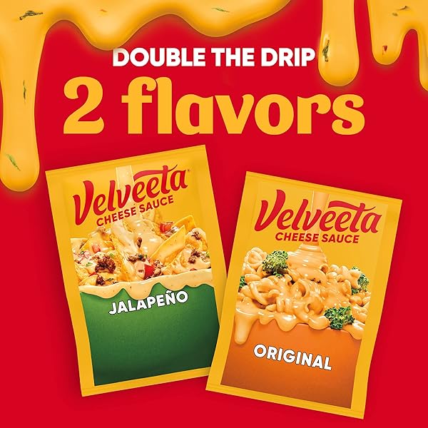 VELVEETA ORIGINAL CHEESE SAUCE POUCHES, 3 CT BOX WITH 4 OZ POUCHES