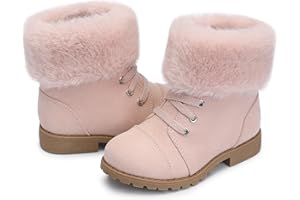 shoeslocker Girls Boots Ankle Boot for Girls Warm Lightweight Winter Boot with Zipper