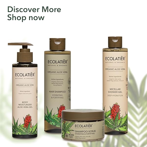 SHAMPOO SCRUB & SCALP EXFOLIATOR WITH ORGANIC ALOE VERA – HYDRATING, FORTIFYING HAIR SCRUB FOR GROWTH, VEGAN, 97.4% NATURAL, GENTLE MOISTURIZING FOR SENSITIVE SCALP