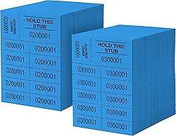 Auction Tickets - 1000 Sheets - 10 Numbers per