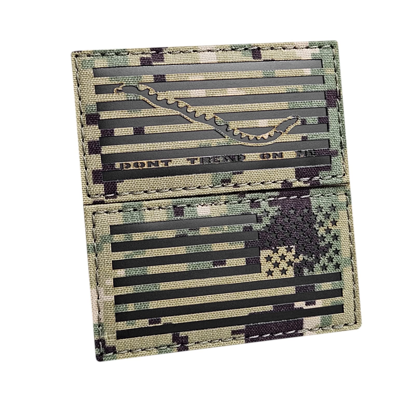 IR Bundle Set of 2 Patches 2-1/8x4 inch USA Reversed Flag and First Navy Jack DTOM Dont Tread On Me NWU Type III AOR2 Tactical Touch Fastener
