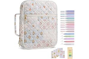 Bible Case, Bible Cover, Portable Quilted Case with Pens & Tabs & Handle for Woman Girls, Cases for Woman