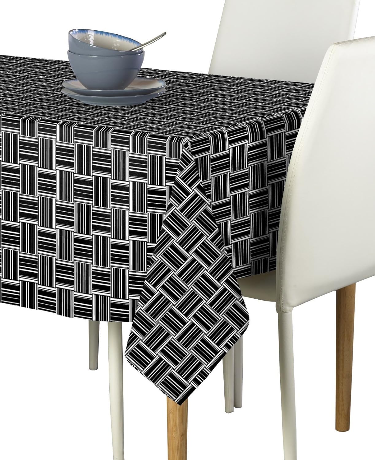 Fabric Textile Products, Inc. Black & White Basket Weave