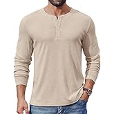 COOFANDY Mens Henley Shirts Long Sleeve Lightweight Buttons T-Shirts Casual Basic Pullover Top