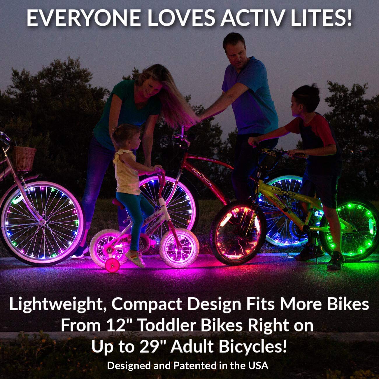 Activ Life LED Bicycle Wheel Lights (2 Tires, Multicolor) Best Easter Baskets for Kids - Top Basket stuffing of 2021 Popular Children Exercise Toys - Hot Child Bday Party Outdoor Family Fun