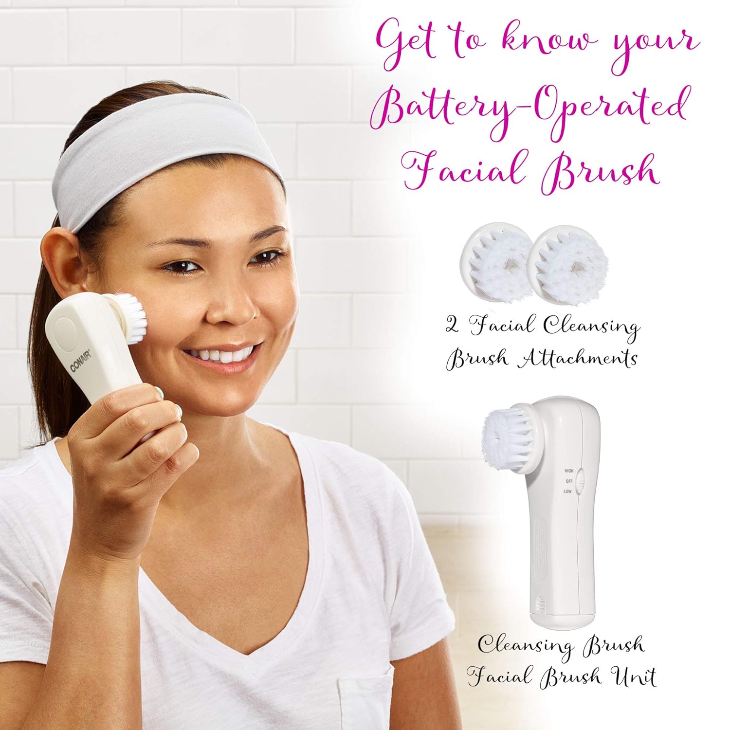 Conair True Glow By Conair Gentle Mist Moisturizing Facial Sauna System With Facial Cleansing Brush: Beauty
