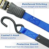 Ohuhu Ratchet Straps 8 Pack 4.6m x 25mm 680kg Break Strength Blue view 3