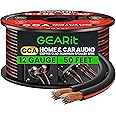 12AWG Speaker Wire, GearIT Pro Series 12 AWG Gauge Speaker Wire Cable (50 Feet / 15.24 Meters) Great Use for Home Theater Speakers and Car Speakers Black
