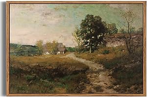 Bluebubble Framed Canvas Wall Art Home Decor | Vintage Countryside Landscape Farmhouse Decor | Framed Canvas Wall Art for Living Room Decor | French Country Decor Wall Prints 24x36inch