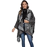 Shawl Wraps for Women, Elegant Knitted Cape Open Front Poncho Scarf Blanket Cardigan Coat for Spring, Autumn, and Winter