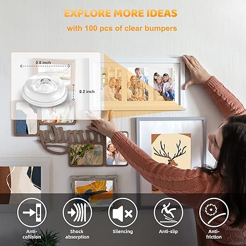 Cabinet Door Bumper- Cabinet Bumpers Clear Soft Close 100PCS