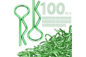 QLOI-LEUE 100pcs Universal RC Body Clips Pins - Compatible with Traxxas, Arrma, Redcat, Axial, HPI, HSP, Exceed, Himoto, Losi, RC4WD, Tamiya, Fits 1/8, 1/10, 1/12 Scale RC Cars, Trucks, Crawlers, Buggies