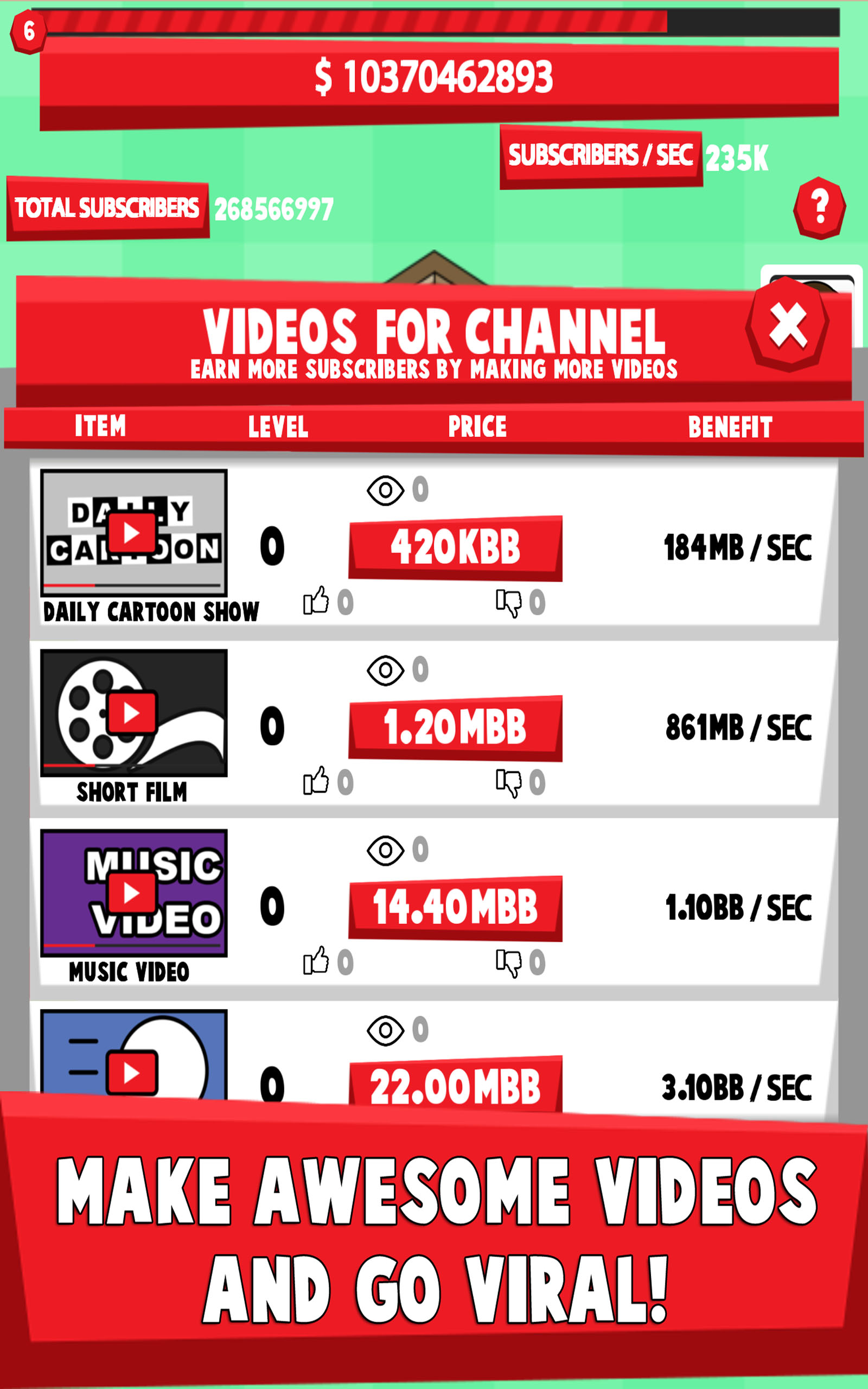 Tube Tycoon Empire Go Viral From Day Rooms & Tap Into Social Tubers Vlogger Simulation Clicker