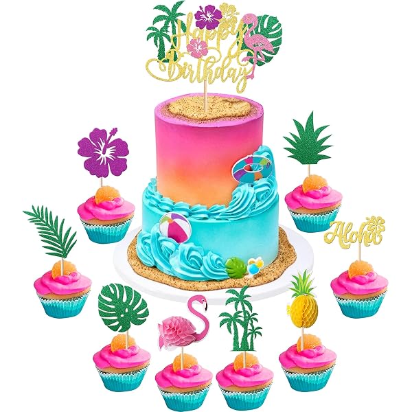 Rsstarxi Cupcake-Topper – 50 Stück Flamingo-Motiv, 5,6x13,2 Cm, Für Hawaii-, Luau- & Tropische Mottopartys