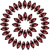 Horse Eye Crystal Rhinestones Burgundy Navette Point Back Gems Faceted Glass Rhinestones for Crafts, Jewelry Making 7x15MM 50Pcs