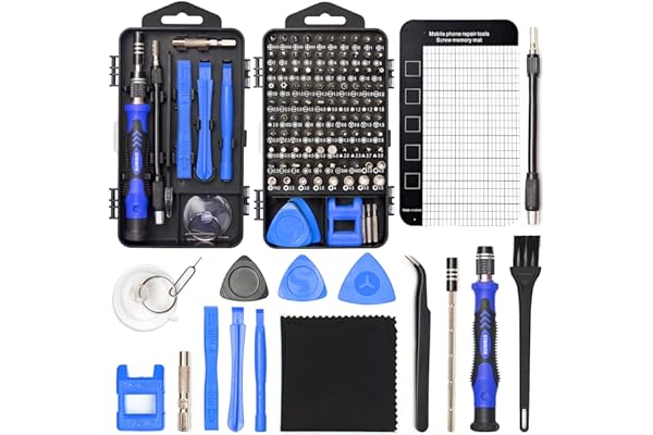 STREBITO Precision Screwdriver Set 124-Piece Small Screwdriver Set Magnetic Repair Tool Kit for Laptop, iPhone, Cell Phone, P