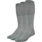 Amazon Essentials Men's Soccer Socks, Over-the-Calf Athletic Fit with Zone Cushioning and Arch Support, 3 Pairs