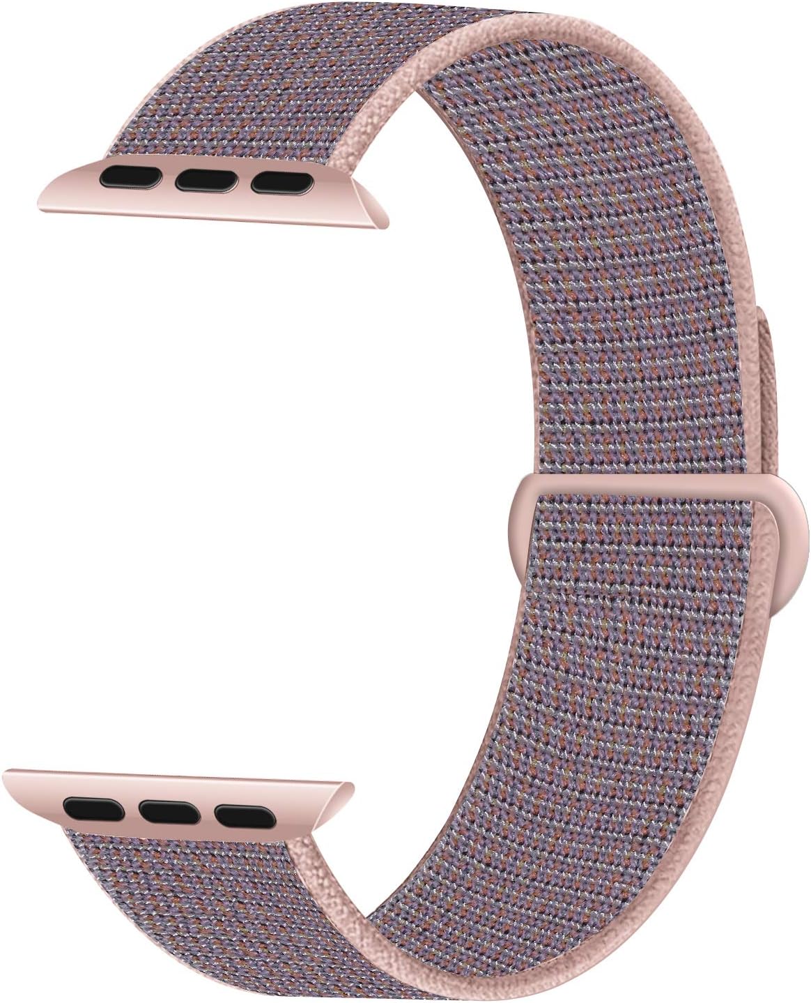 Seektime Sport Band Compatible with Apple Watch Band 38mm 40mm, Nylon Sport Loop, Soft Strap Replacement for iWath 5 4 3 2 1 (Sand Pink)