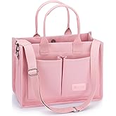 Mossio Large Canvas Tote Bag for Women with Pockets - Laptop Crossbody Work Tote Bag Everyday Bag Shoulder Purse Handbag