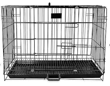 RvPaws Double Door Folding Metal Dog Cage with Paw Protector (36 Inch)