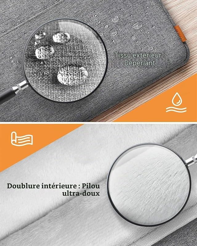 Housse de Protection 13.3 Pouces avec Poche, Gris
