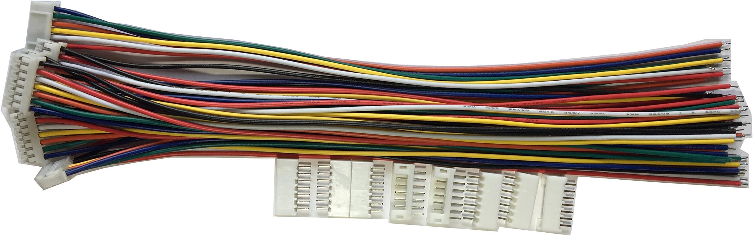 Tongxiang8 PCS 7 PIN JST PH Female Connector on One Side - 200mm 1007 26 AWG & 8 PCS 7 PIN JST PH Male Connector