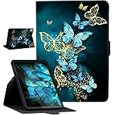 KUAELEN Rotating Slim Cover for iPad (A16) 11th Generation 11 Inch (2025), iPad 10th Gen 2022 10.9 Inch iPad 10 Case, for Apple iPad 10th Generation Case with Auto Sleep/Wake, Blue Butterflies