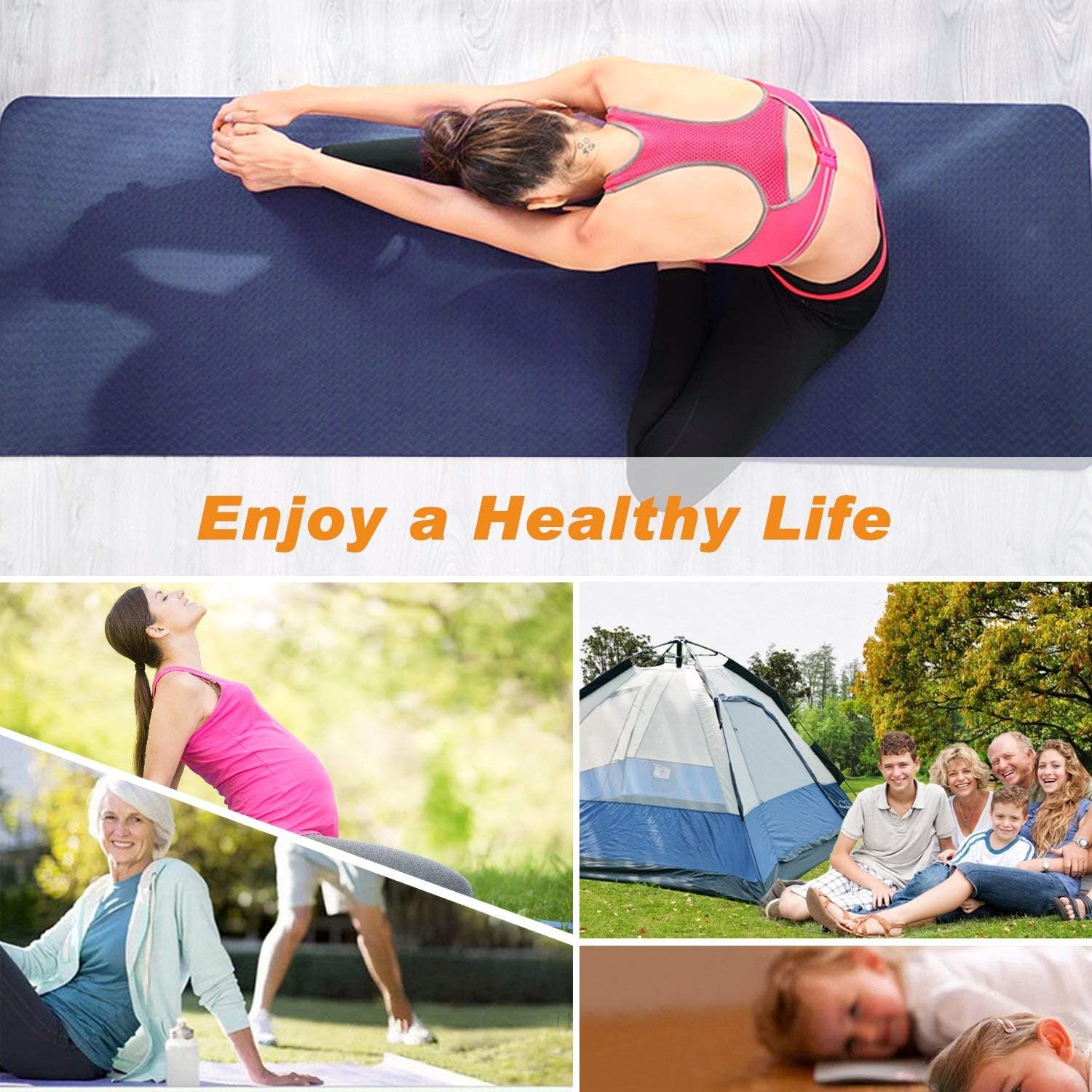 TOPLUS Yoga Mat - Classic 1/4 inch Pro Yoga Mat Eco Friendly Non Slip Fitness Exercise Mat with Carrying Strap-Workout Mat for Yoga, Pilates and Floor Exercises : Sports & Outdoors
