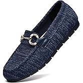 Women's Knit Slip On Loafers - Breathable Mesh Flats with Memory Foam Insole & Arch Support, Non-Slip Comfortable Shoes for Work Office Commute, Driving, Casual Daily Walking (Wide Foot Friendly)