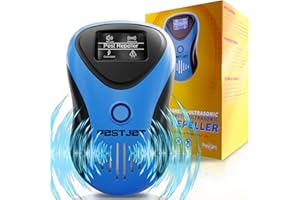 PESTJET 2025 Powerful Mouse Mice Rat Bat Squirrel Repellent (with LCD) - Outdoor/Indoor - Electronic Ultrasonic Pest Repeller Plug in - Deterrent Rodent Control - Electromagnetic Waves Repellent