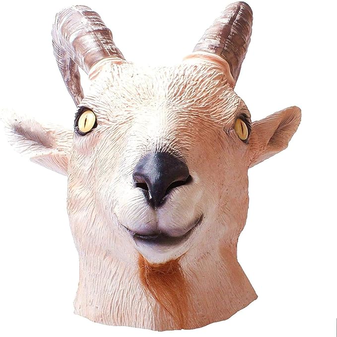 WWWL Halloween Mask Goat Animal Head Mask Novelty Halloween Costume