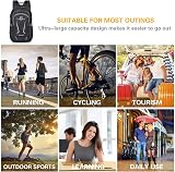 Loocower 45L Lightweight Foldable Backpack Black 45L Daypack Hiking view 7