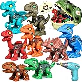 Drefirsa Dinosaur Toys for Kids Age 3-5 5-7, 8Pcs Take Apart Dinosaur Set | Trex Storage Case, Electric Drill Toy, STEM Building Toy, Christmas Birthday Gift for 3 4 5 6 Year Old Boy, Party Favor