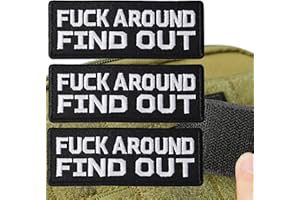 OCQOTAT Fuck Around and Find Out Patches - 3 Pack Funny Tactical Morale Patches, 4"x1.5" Funk Around and Find Out Sign Embroidered Patch (Sew/Iron on or Hook Backing Adhesive Hat/Vest Patches)