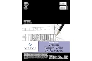 Canson Artist Series Vidalon Vellum Paper, Foldover Pad, 11x14 inches, 50 Sheets (55lb/90g) - Artist Paper for Adults and Stu