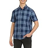 Quiksilver Men's Regular Fit Premium Cotton Short Sleeve Button Up Waffle Woven Shirt
