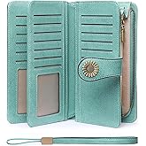 SENDEFN Wallets for Women Leather Credit Card Holder with RFID Blocking Large Capacity Wristlet | with RFID Blocking, Large Capacity, Wristlet, with RFID Blocking, Large Capacity, Wristlet