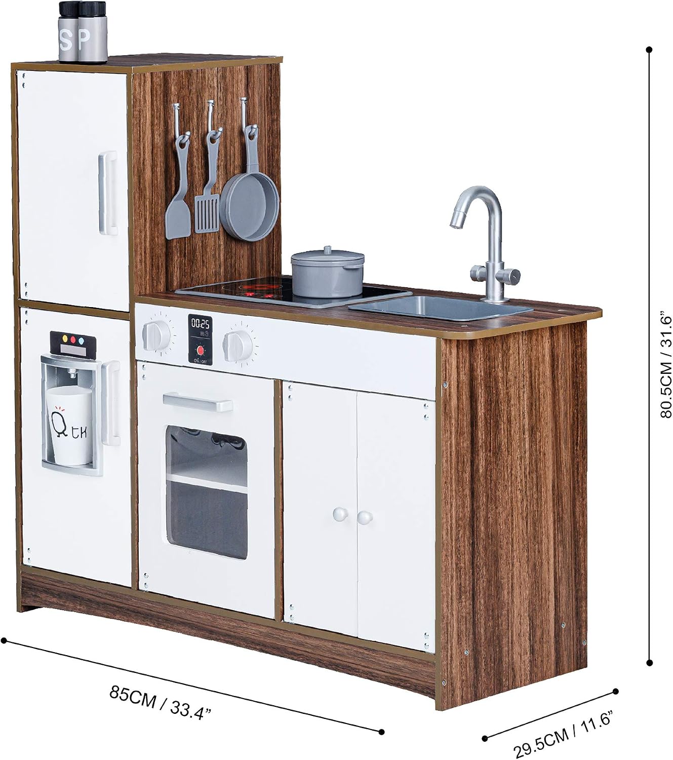 Teamson Kids Palm Springs Kids Wooden Play Kitchen & 6 Accessories White TD-13404B - Image 5