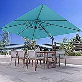 10' X 13' Outdoor Patio Umbrella Large Rectangle Cantilever Umbrella Heavy Duty 360°Rotation Offset Umbrella for Garden Deck Pool Patio,Turquoise