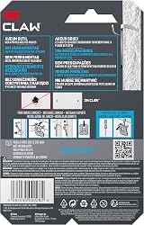 3M CLAW Plasterboard Hooks 7kg 4 Pack Steel Picture Frame Mirror Hangers view 2