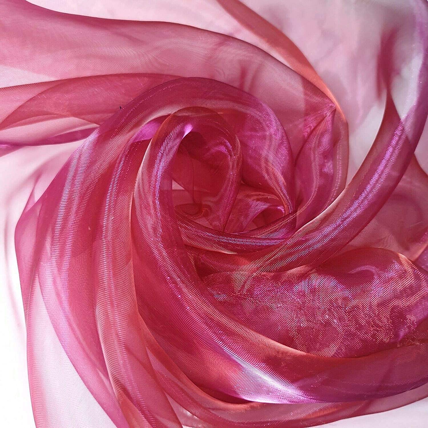 Sheer Organza Fabric Voile Drape Curtain, Wedding Fabric 150cm Organdie by Meter (25+ Colours) (Maroon, 2 Meter) — image 1