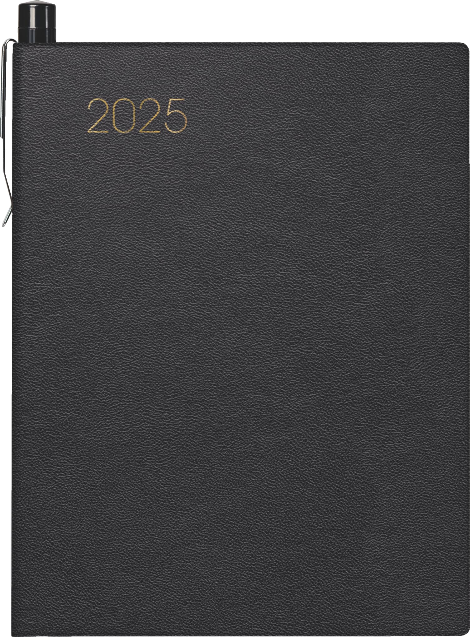 BRUNNEN Pocket Diary Model 713 (2025), 2 Pages = 1 Week, A7, 160 Pages, Leather Cover, Black
