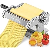 Nuvantee Pasta Maker with Adjustable Thickness Settings - 3 in 1 Noodle Maker with Rollers & 2 Width Cutters for Fresh Spaghe