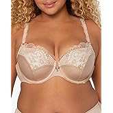 Curvy Couture Womens Tulip Strappy Lace Push-up Bra